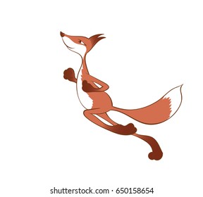 Running red fox