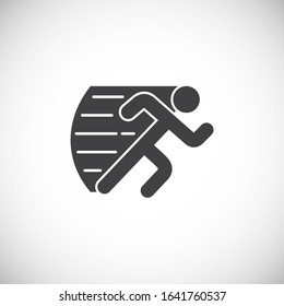 Running related icon on background for graphic and web design. Creative illustration concept symbol for web or mobile app.