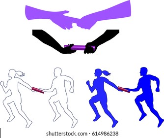 Running Relay Baton Hand Off