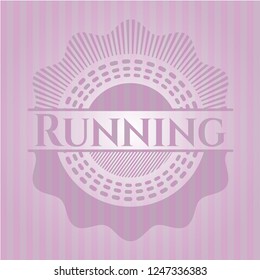 Running retro pink emblem