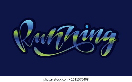 Running - Run - cute hand drawn doodle lettering template poster banner art postcard