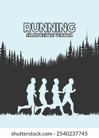 running, run, running silhouette, runner silhouette, sport, illustration, 
vector, trail running, marathon.