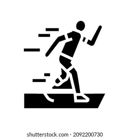 running runner person with a disability athlete glyph icon vector. running runner person with a disability athlete sign. isolated contour symbol black illustration