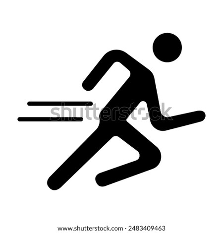 Running set icon. Person running, fast movement, physical exercise, fitness, athlete, jogging, sports activity, health, cardio workout, dynamic motion.