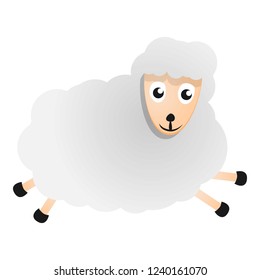 Running sheep icon. Cartoon of running sheep vector icon for web design isolated on white background