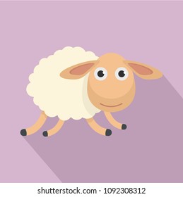 Running sheep icon. Flat illustration of running sheep vector icon for web design