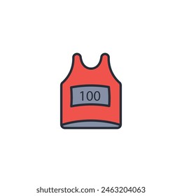 running shirt icon. vector.Editable stroke.linear style sign for use web design,logo.Symbol illustration.