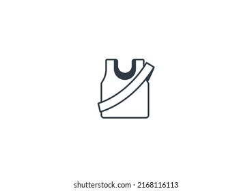 Running Shirt vector flat emoticon. Isolated Singlet illustration. Running Shirt icon