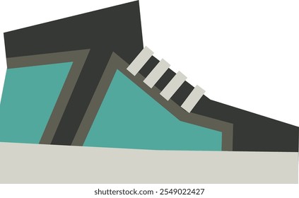 Running shoe color icon. Green sneaker symbol