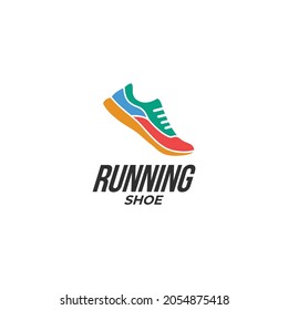 Running Shoe colorful simple logo icon sign design. Vector illustration