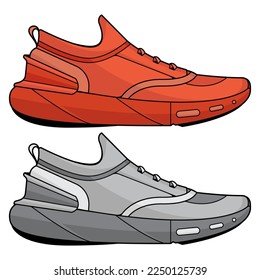 vector de diseño de calzado en marcha, EPS vectorial 10