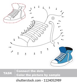 Running Shoe. Dot to dot educational game for kids.