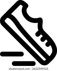 Running Shoe editable stroke outline icon isolated on flat vector illustration. Pixel perfect. 64 x 64