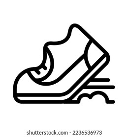 Running shoe icon. Shoe icon design illustration. Outline shoes icon suitable for website users, web developers, graphic designers on white background. Icon design