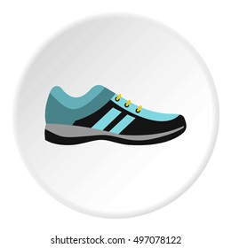 Running shoe icon. Flat illustration of shoe vector icon for web design