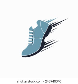 Running shoe icon. Isolated on white background. Vector illustration, eps 8.