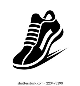 Running Shoe Icon on White Background. Vector illustration