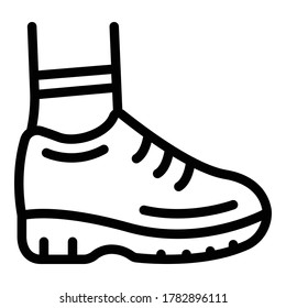 Running shoe icon. Outline running shoe vector icon for web design isolated on white background
