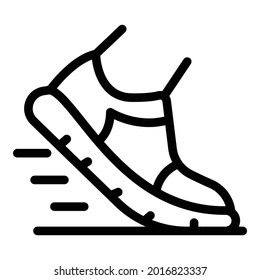 Running shoe icon. Outline running shoe vector icon for web design isolated on white background