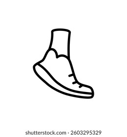 running shoe icon, simple flat style, vector illustration symbol sign logo template pictogram, for ui or ux isolated on white for mobile app, editable