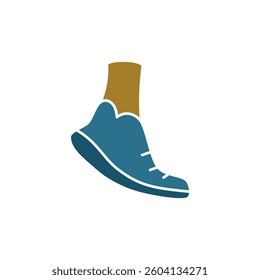 running shoe icon, simple flat style, vector illustration symbol sign logo template pictogram, for ui or ux isolated on white for mobile app, editable