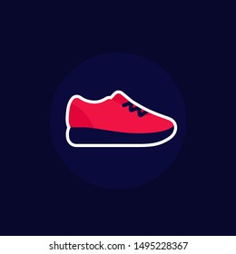 Running shoe icon, trainers or sneakers