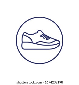 Running shoe icon, trainers, sneakers line vector