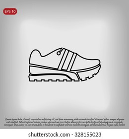 Running shoe icon vector