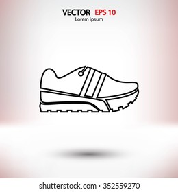 Running shoe icon vector