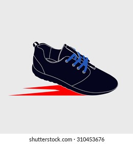 Running Shoe Icon. Vector illustration