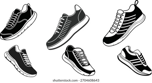 Running Shoe Icon Vector set