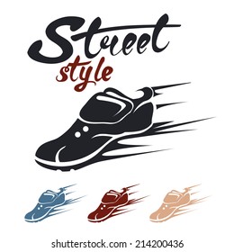 Running shoe label.