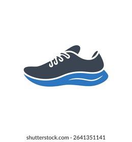 Running shoe with laces icon