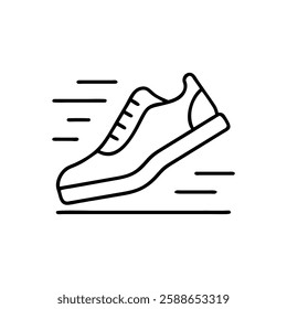 Running shoe line icon. linear style sign for mobile concept and web design. Sport shoe outline vector icon. Symbol, logo illustration.