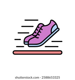 Running shoe line icon. linear style sign for mobile concept and web design. Sport shoe outline vector icon. Symbol, logo illustration.