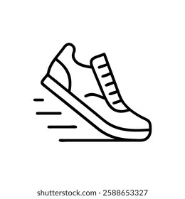 Running shoe line icon. linear style sign for mobile concept and web design. Sport shoe outline vector icon. Symbol, logo illustration.