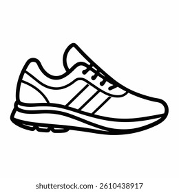 running shoe outline icon on white background