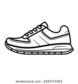 Running shoe outlined vector icon, perfect for fitness graphics.