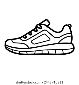 Running shoe outlined vector icon, perfect for fitness graphics.