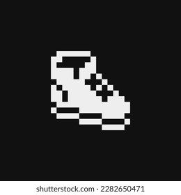Running shoe pixel art icon. Design for sticker, logo, web and mobile app. Isolated vector illustration.