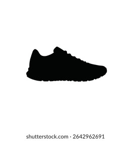 Running shoe silhouette athletic footwear icon.