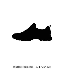 Running shoe silhouette icon vector flat design.