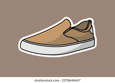 Ilustración vectorial de zapato en ejecución. Objeto de moda Concepto de diseño de iconos. Los niños de los zapatos de moda al aire libre pegan diseño vectorial con sombra.
