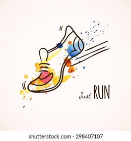 Running shoe symbol - Hand drawn sketch vector illustration