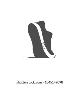 Running shoe symbol on white backdrop. Design element