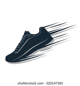 Running shoe symbol - vector illustration