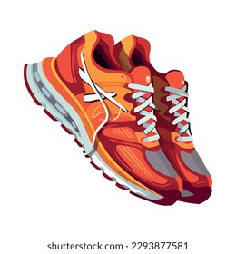 Running shoe symbolizes healthy lifestyle and competition isolated