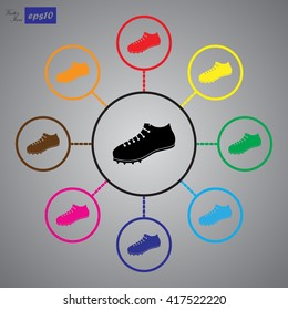 Running shoe vector icon