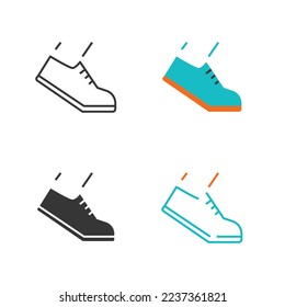 running shoe vector icon athlete and sports shoe sneaker