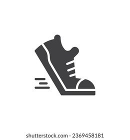 Running shoe vector icon. filled flat sign for mobile concept and web design. Running sneaker glyph icon. Symbol, logo illustration. Vector graphics